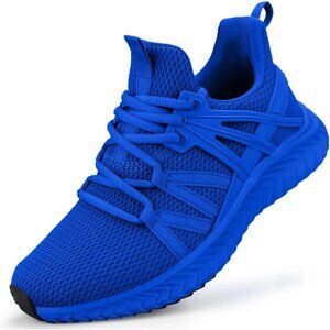 Women's Blue Slip On Lightweight Casual Walking Tennis Sneakers for Gym Shoes